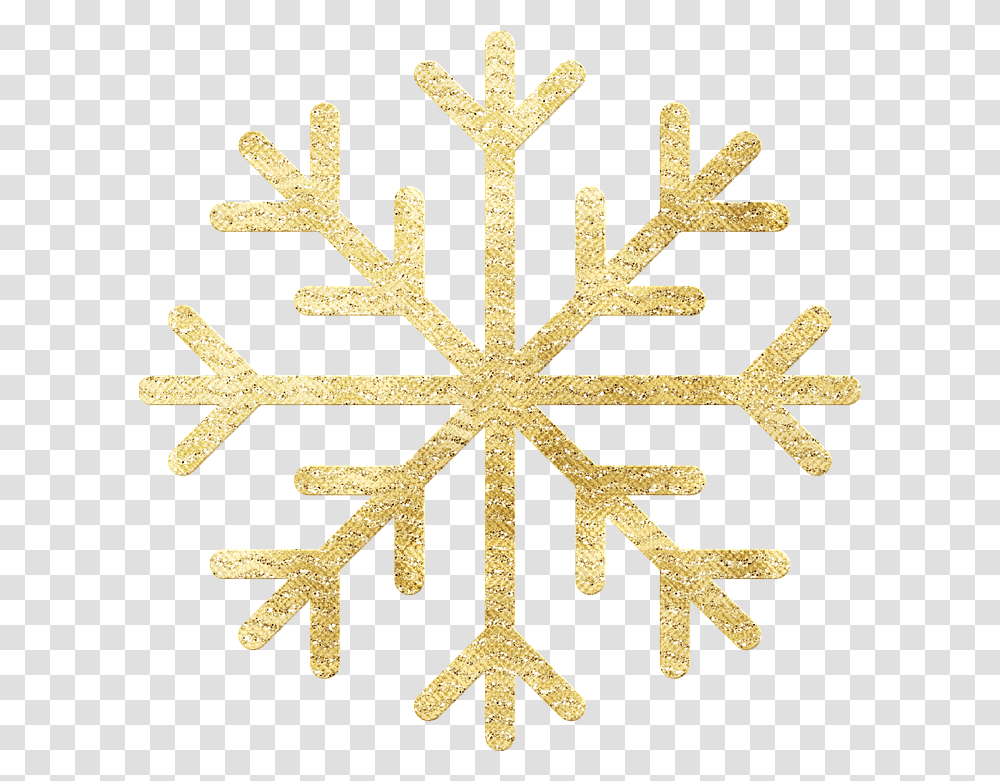 Gold Foil Snowflake Christmas Christmas Snowflake Vector, Cross, Symbol Transparent Png
