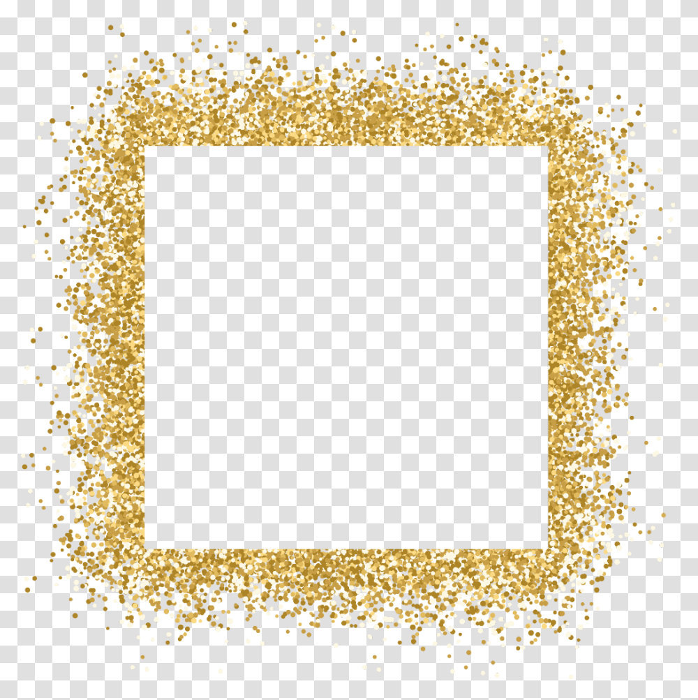 Gold Frame Glitter Ftestickers Gold Glitter Frame, Confetti, Paper, Rug Transparent Png