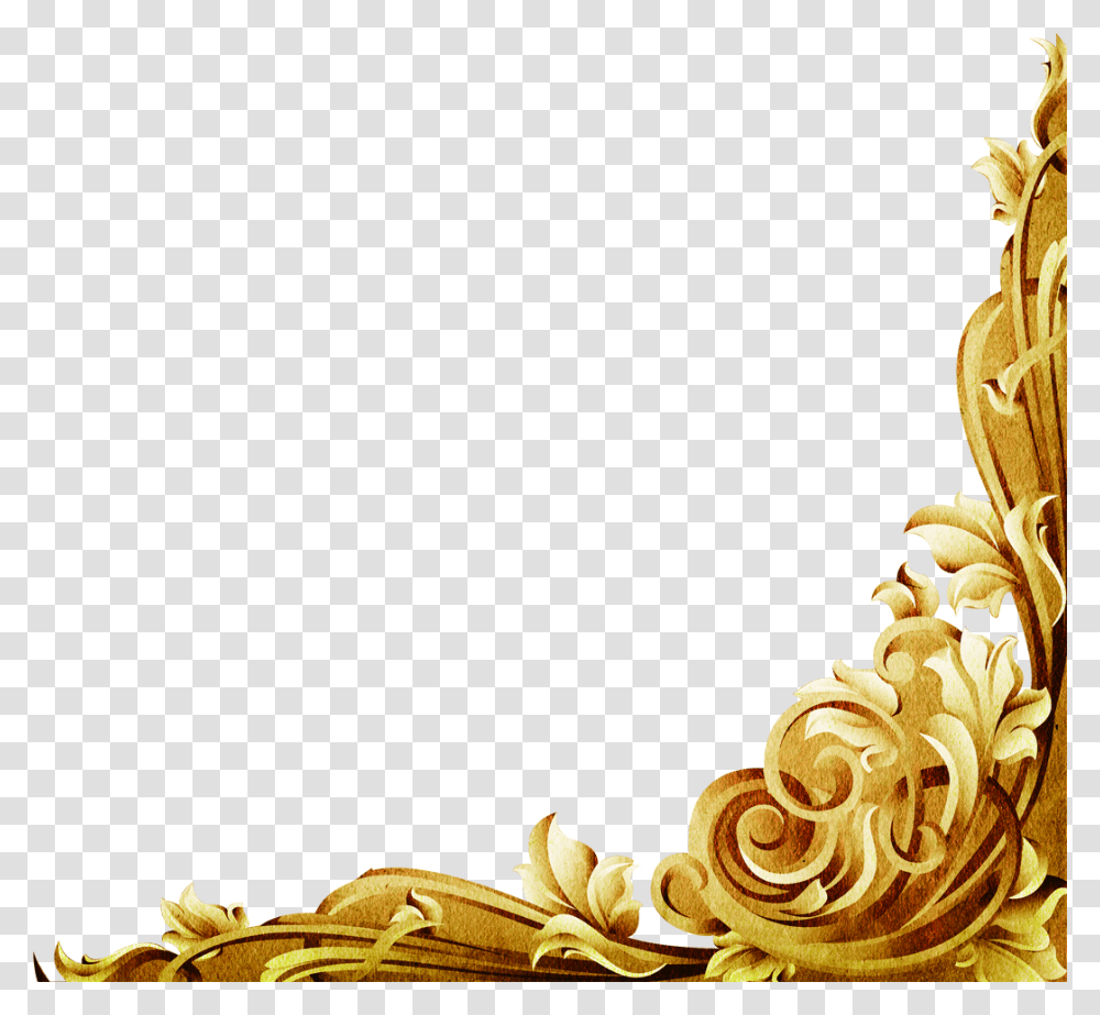Gold Frame Old Town Square, Sweets, Food, Plant Transparent Png
