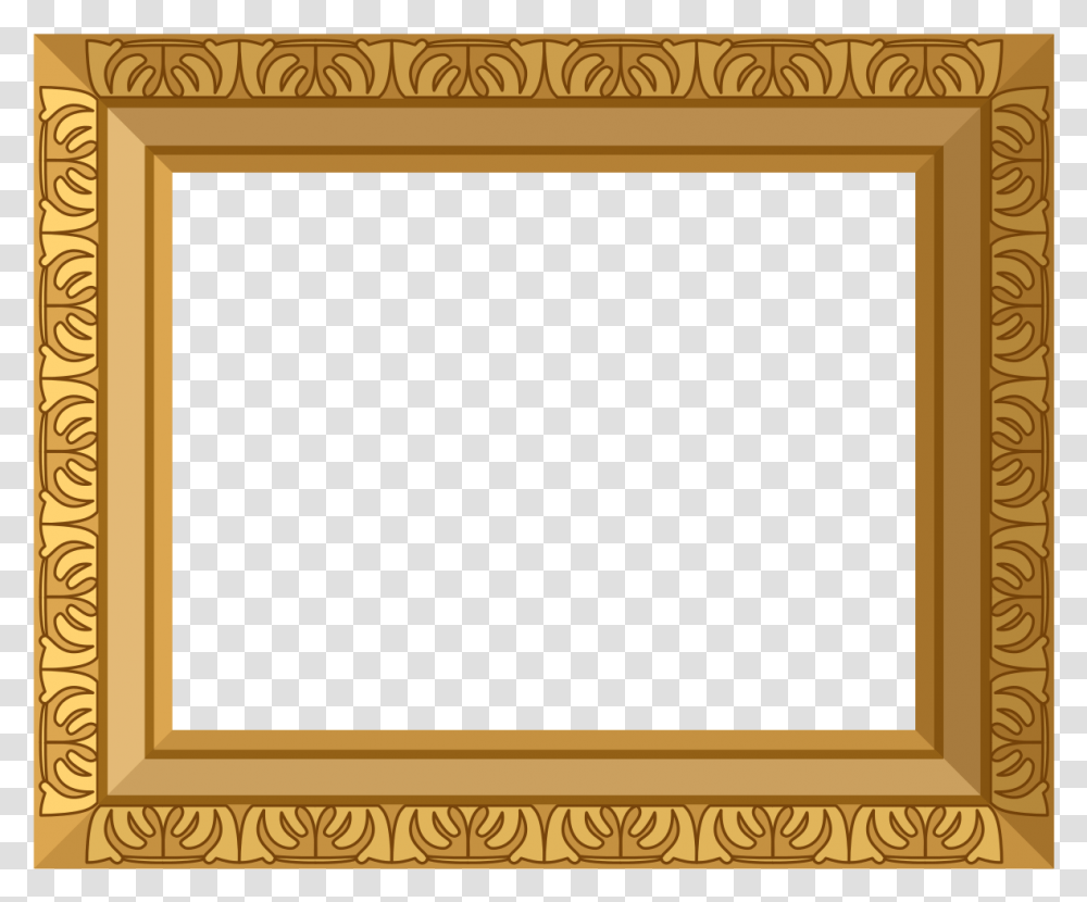 Gold Frame Ornate Antique Design Decoration Gold Photo Frame, Blackboard, Rug, Plaque Transparent Png