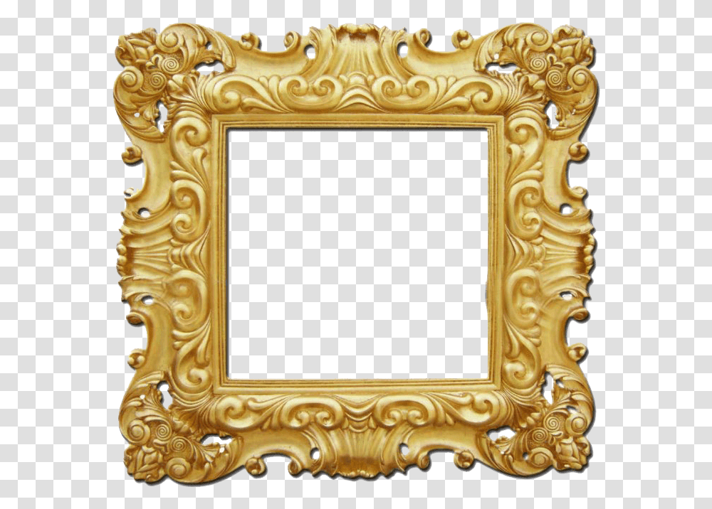 Gold Frame Picture Baroque Frame Gold Frames For Wedding Video, Mailbox, Letterbox, Text, Wood Transparent Png