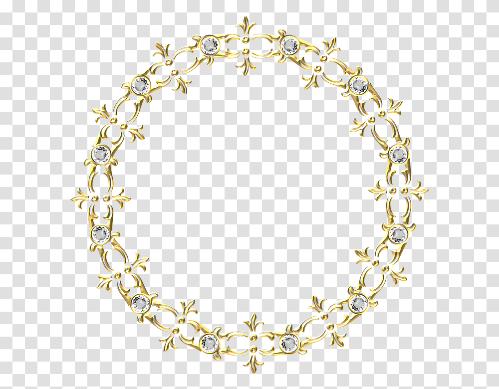 Gold Frame Round Border Decoration Decor Necklace, Bracelet, Jewelry, Accessories, Accessory Transparent Png