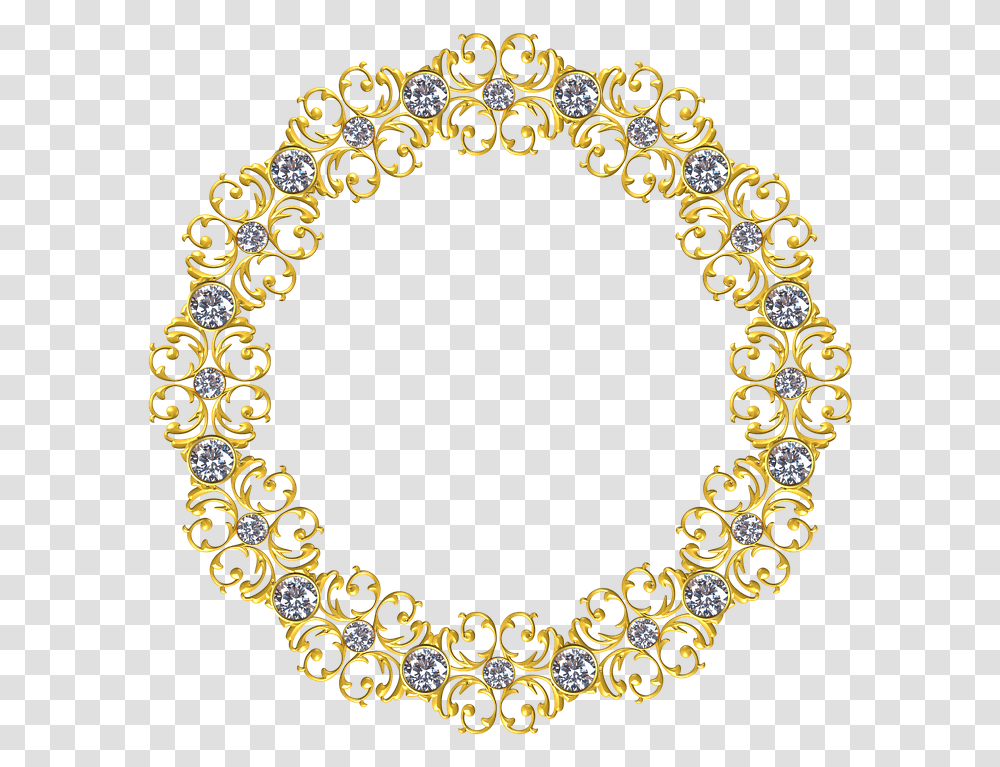 Gold Frame Round Border Decoration Ornate Antique Gold Circle Border, Bracelet, Jewelry, Accessories, Accessory Transparent Png