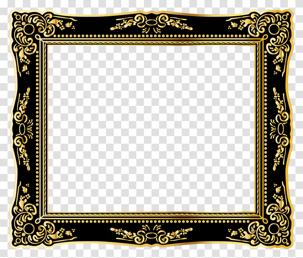Gold Frame Vintage Frames Gold, Rug, Mirror Transparent Png