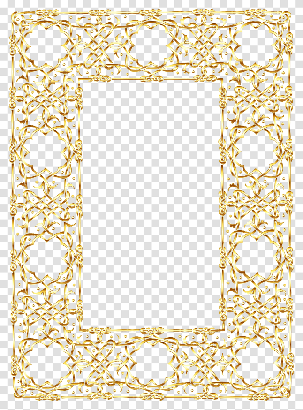 Gold Frame With No Background, Rug, Pattern, Alphabet Transparent Png