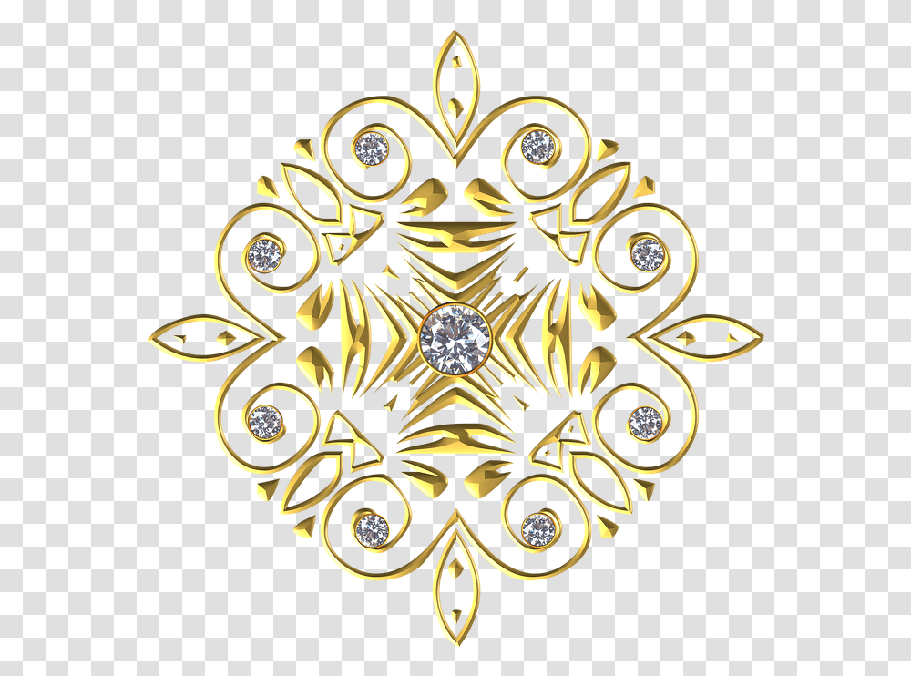 Gold Gem Ornament Flourish Circle Symmetric Circle, Pattern, Accessories, Accessory, Jewelry Transparent Png