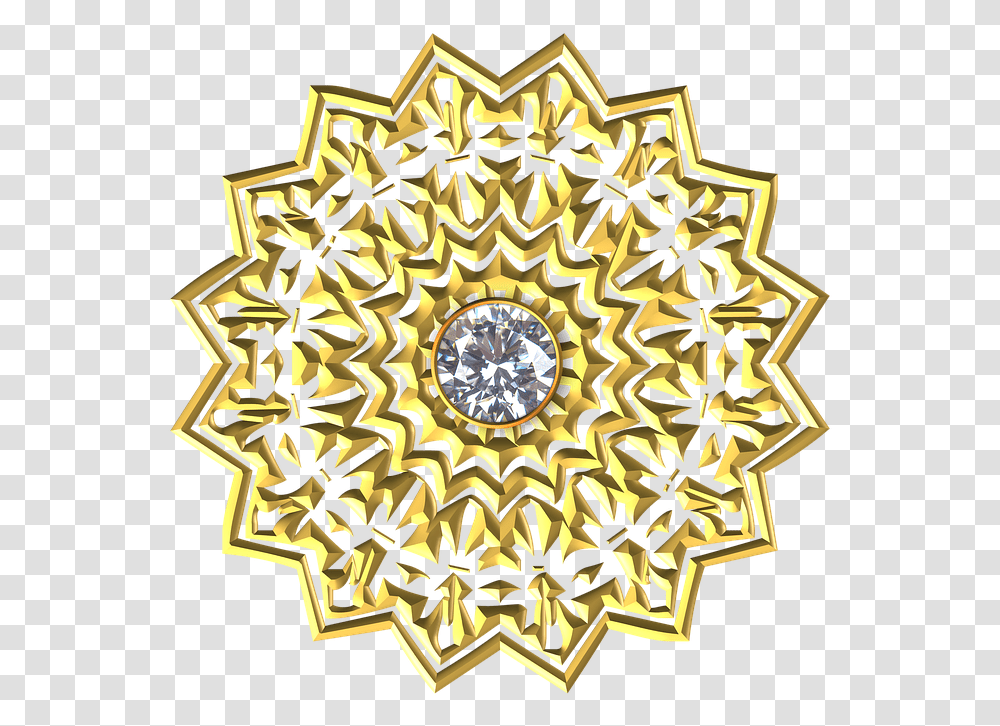 Gold Gem Ornament Flourish Circle Symmetric Mandalas Doradas, Chandelier, Lamp, Pattern, Fractal Transparent Png