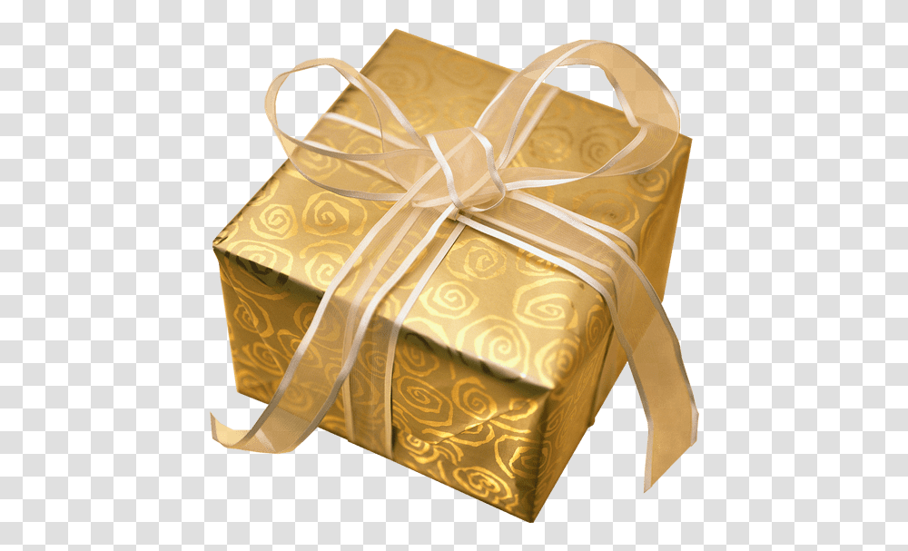 Gold Gift Background Image Gold Wrapped Christmas Presents, Box, Handbag, Accessories, Accessory Transparent Png