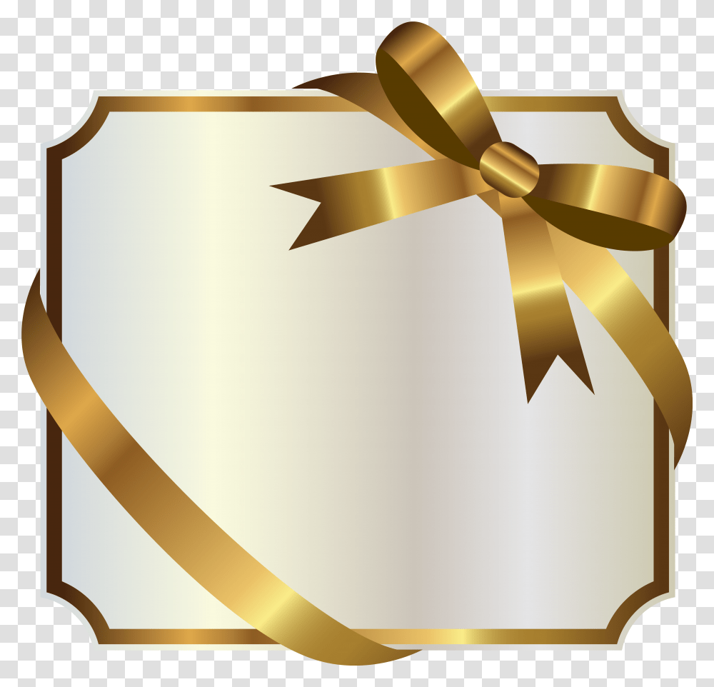 Gold Gift Bow Clipart Gold Label, Lamp Transparent Png