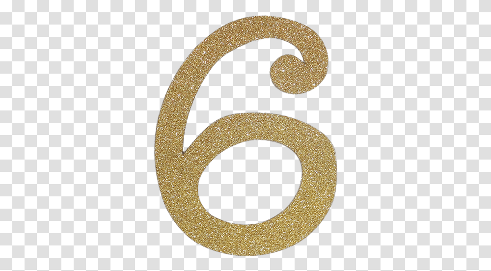 Gold Glitter 6, Number, Alphabet Transparent Png