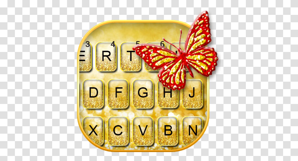 Gold Glitter Butterfly Keyboard Theme Google Play Girly, Text, Number, Symbol, Alphabet Transparent Png