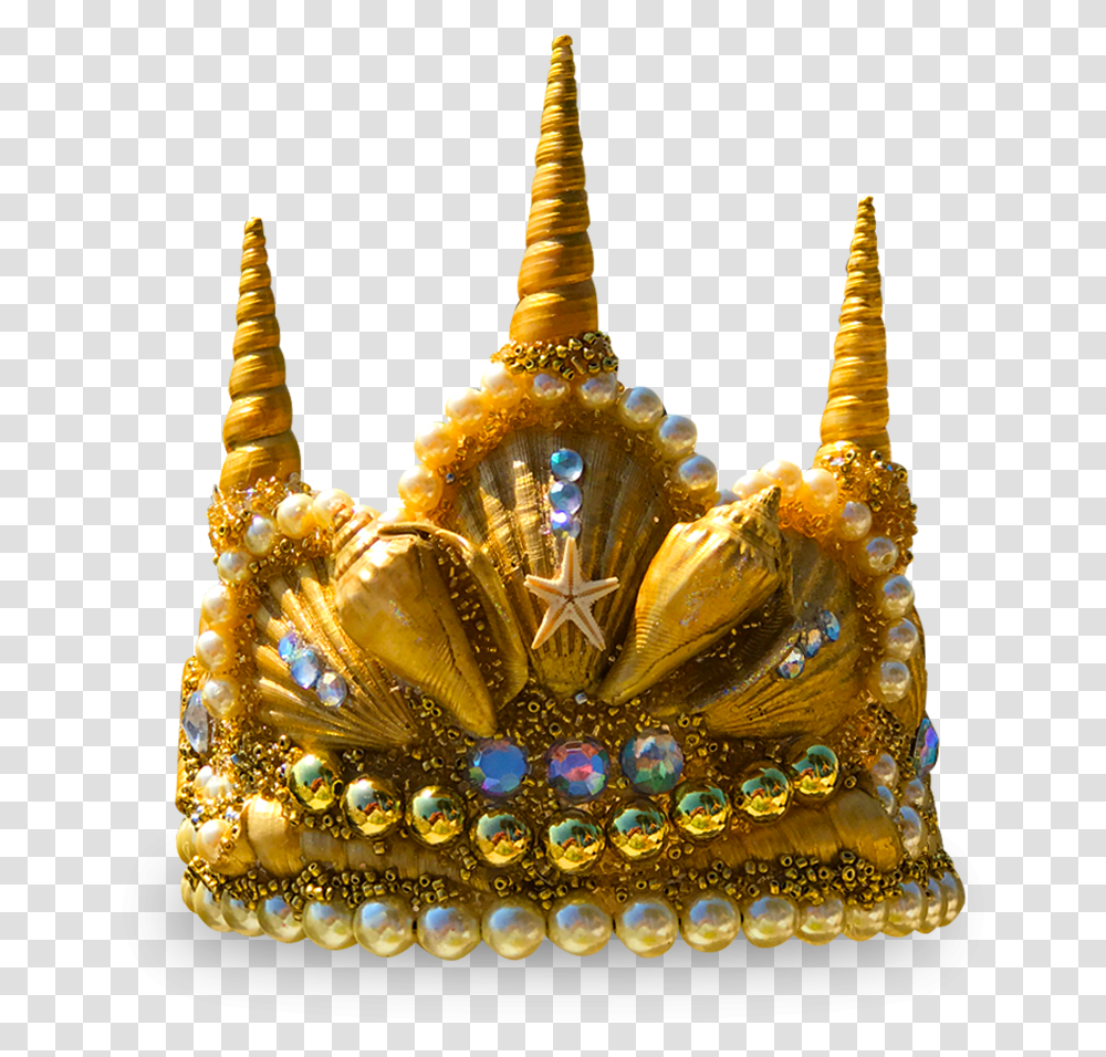 Gold Glitter Crown Seashell Crown, Jewelry, Accessories, Accessory, Chandelier Transparent Png