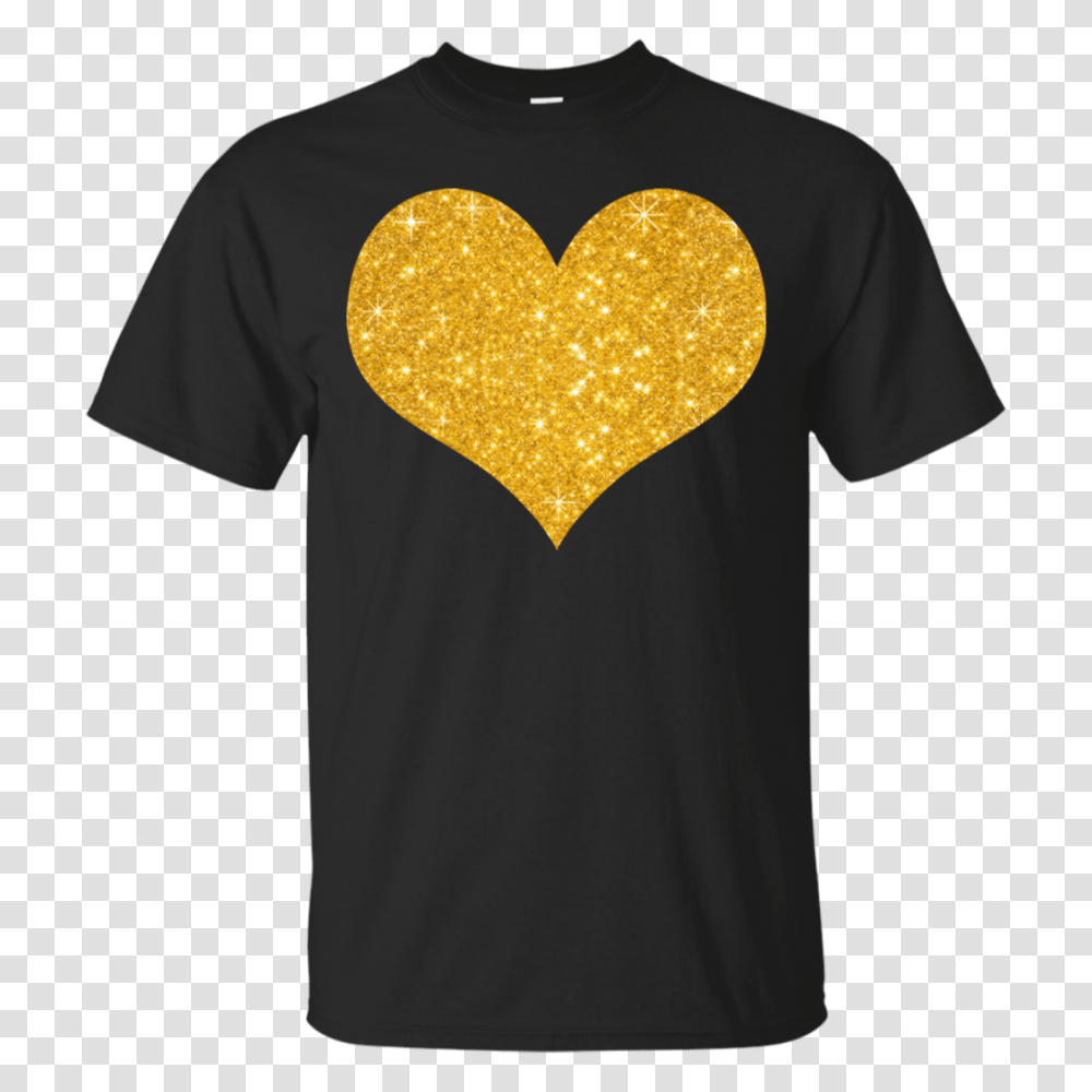Gold Glitter Heart, Apparel, Sleeve, T-Shirt Transparent Png