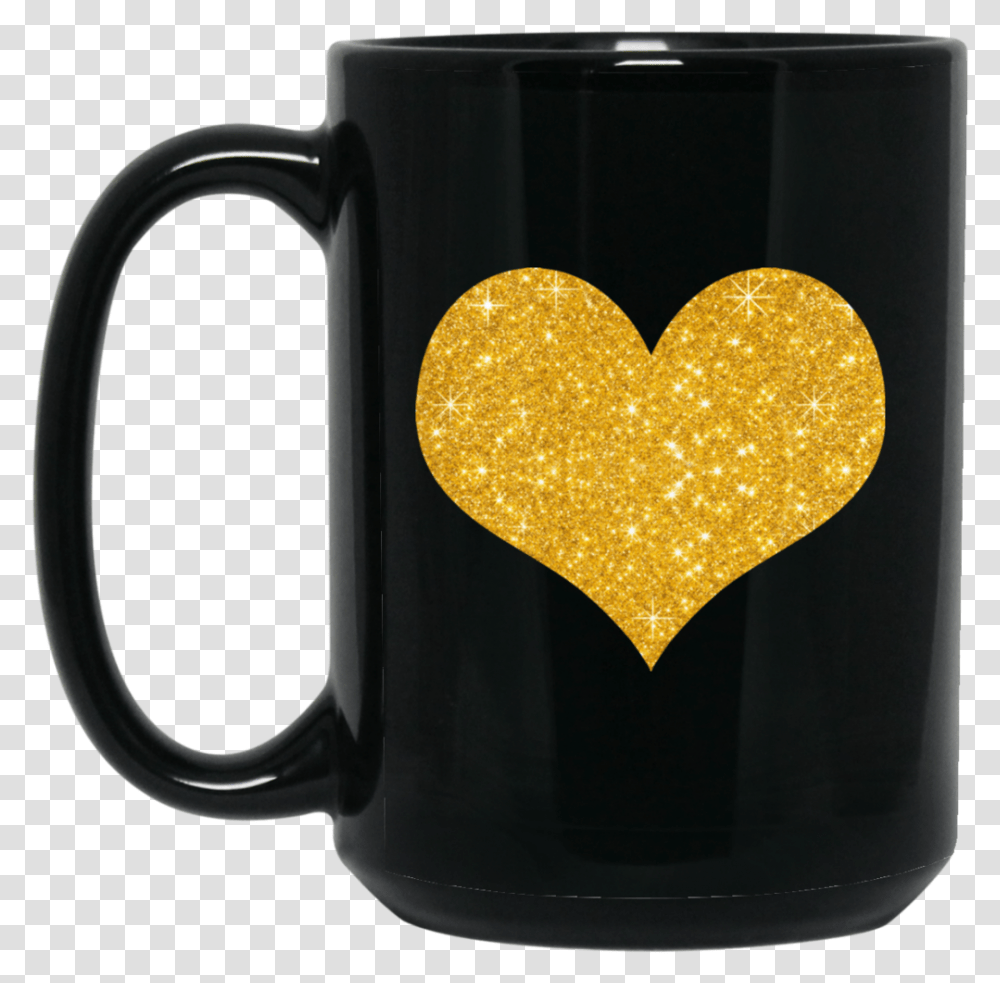 Gold Glitter Heart, Coffee Cup, Stein, Jug Transparent Png