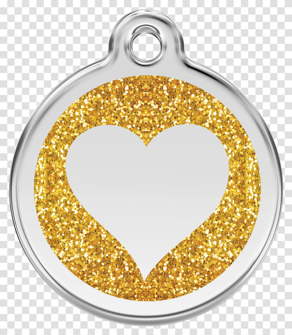 Gold Glitter Heart Dog Tag Paw Print, Pendant, Pattern, Ornament,  Transparent Png