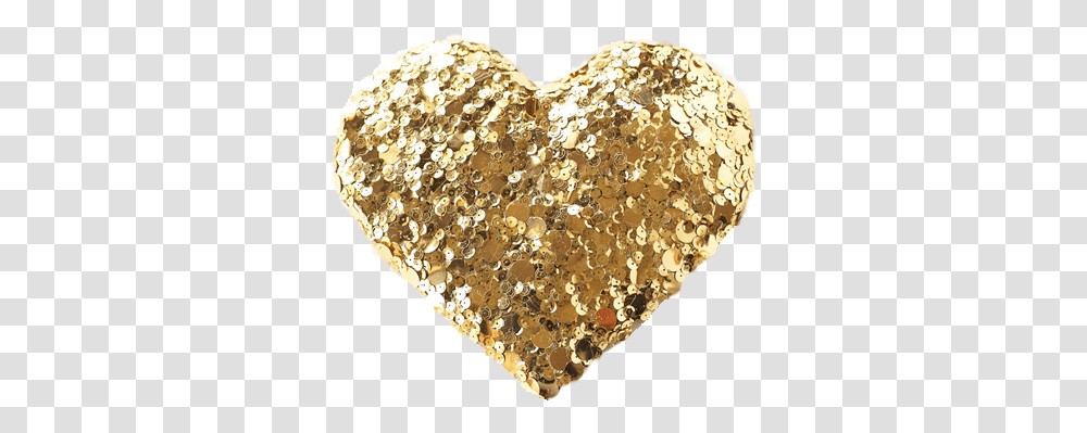 Gold Glitter Heart Heartpng Manualidades Con Brillos, Rock, Accessories, Lamp, Fossil Transparent Png