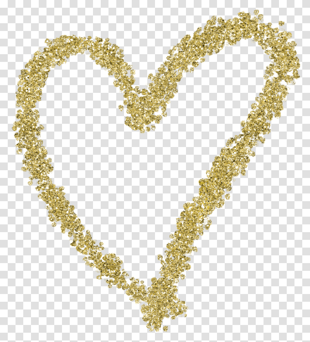 Gold Glitter Heart, Necklace, Jewelry, Accessories, Accessory Transparent Png