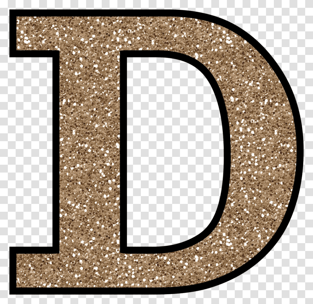 Gold Glitter Letter D, Alphabet, Number Transparent Png