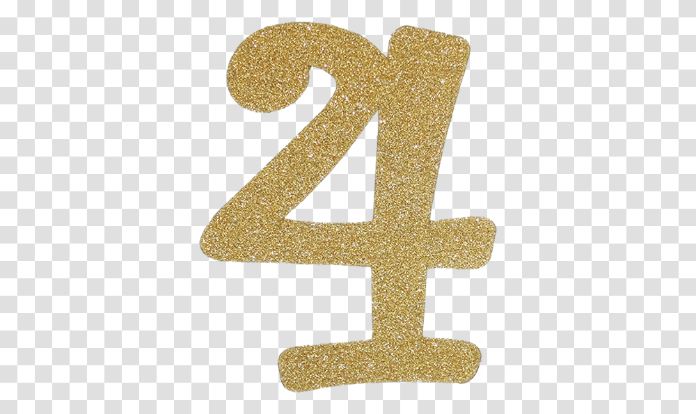 Gold Glitter Number 4, Cross, Alphabet Transparent Png