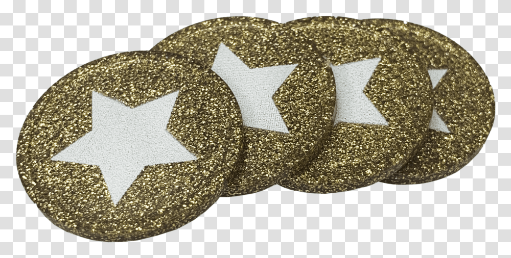 Gold Glitter Star Tokens Bag Of 100 Emblem, Light, Rug, Aluminium, Buckle Transparent Png