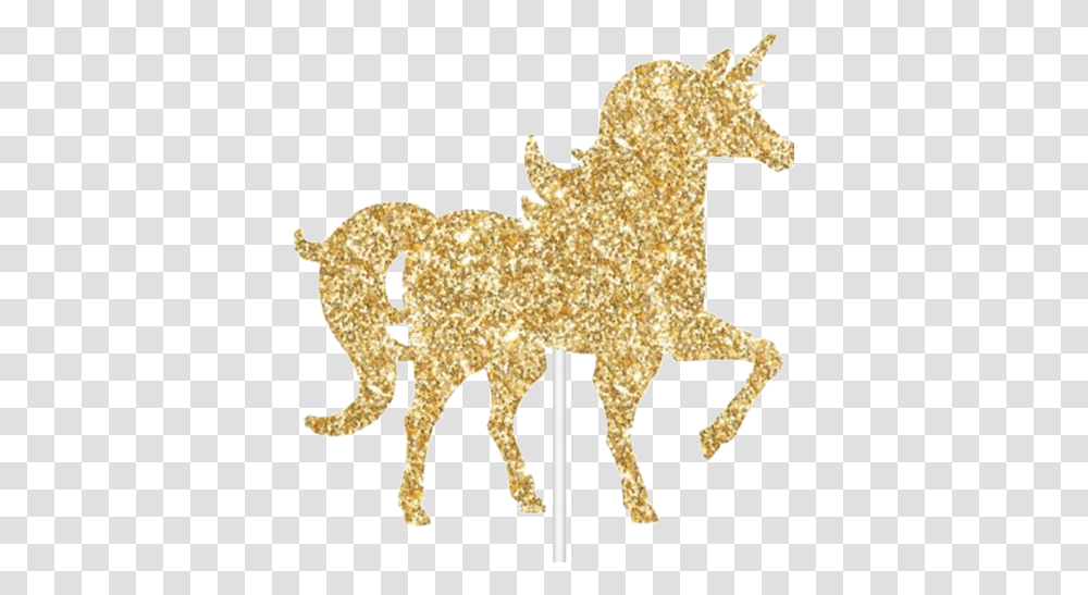 Gold Glitter Unicorn Cake Topper Just For Kids Glitter Gold Unicorn, Mammal, Animal, Deer, Wildlife Transparent Png