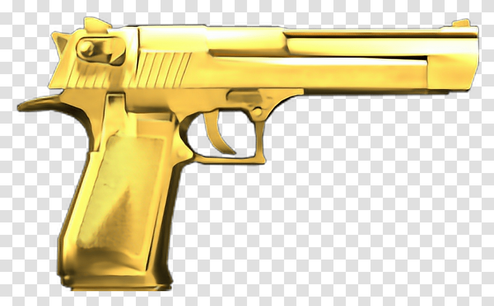 Gold Gold Gun, Weapon, Weaponry, Handgun Transparent Png