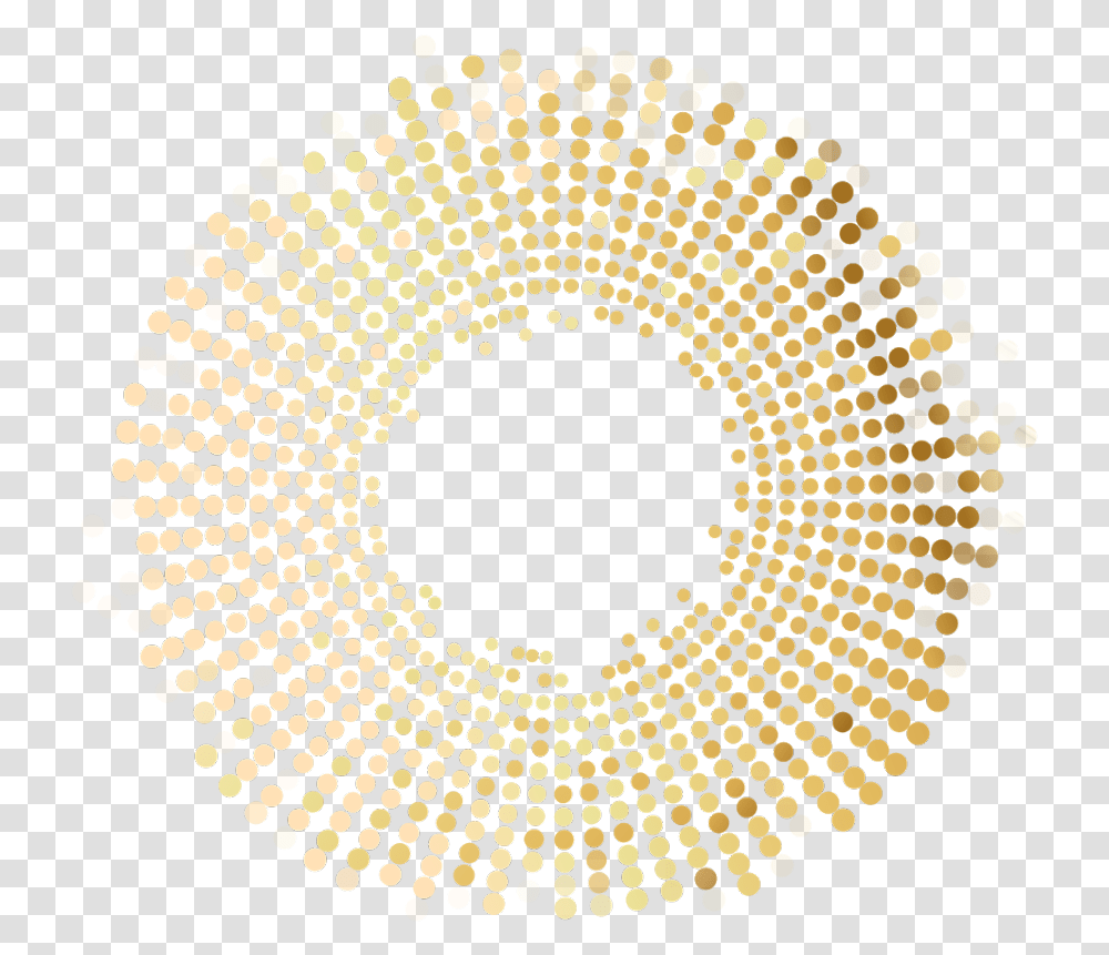 Gold Golden Round Circle Dots Wreath Frame Border Golden Round Border, Pattern Transparent Png