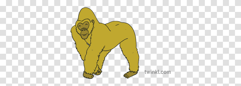 Gold Gorilla Illustration Twinkl Black And White Showing Bad Behaviour, Mammal, Animal, Wildlife, Toy Transparent Png