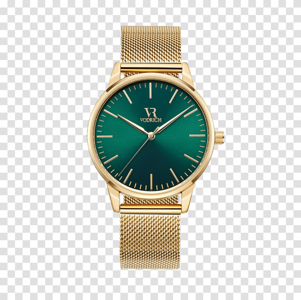 Gold Green Unisex Watch Iconic Quartz Waterproof Vodrich, Wristwatch Transparent Png