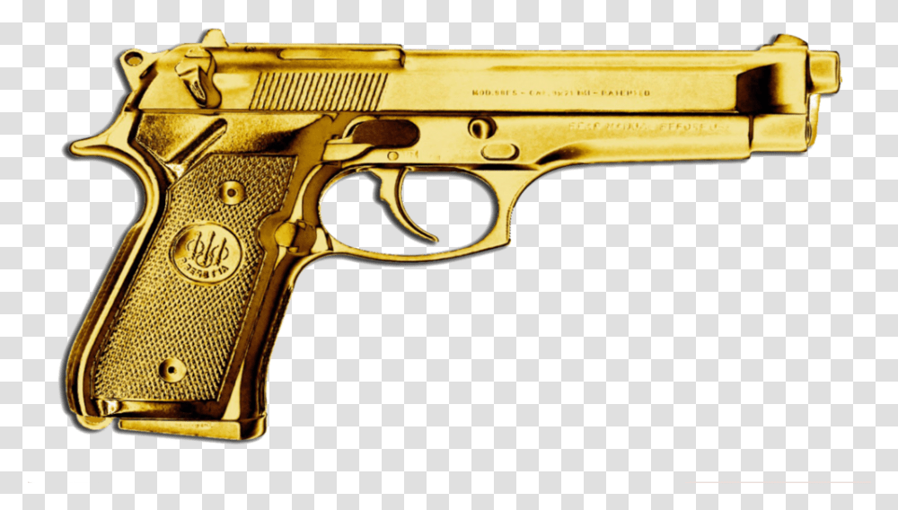 Gold Gun Psd Official Psds Gold Pistol, Weapon, Weaponry, Handgun Transparent Png