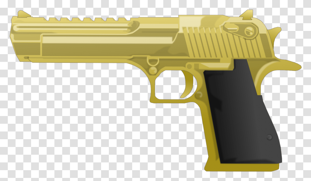 Gold Gun Ranged Weapon, Weaponry, Handgun Transparent Png