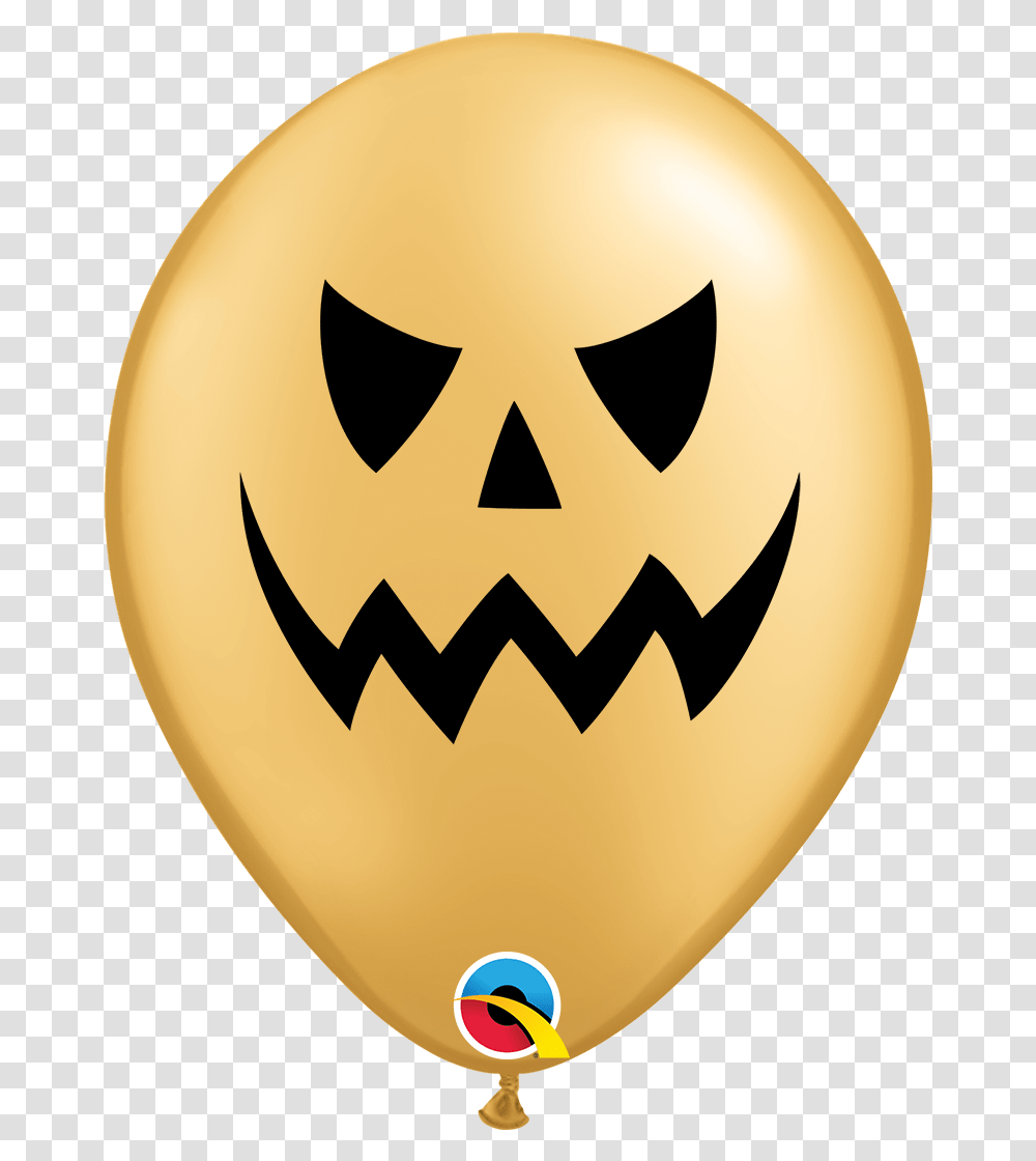 Gold Halloween Pumpkin Face Latex Halloween Balloons, Plectrum, Light Transparent Png