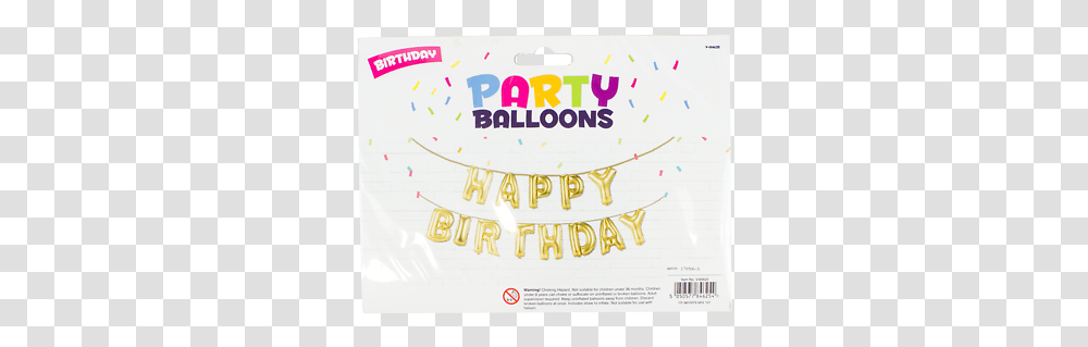 Gold Happy Birthday Banner Foil Balloon Bunting Balloons With String Ebay For Party, Text, Paper, Flyer, Poster Transparent Png