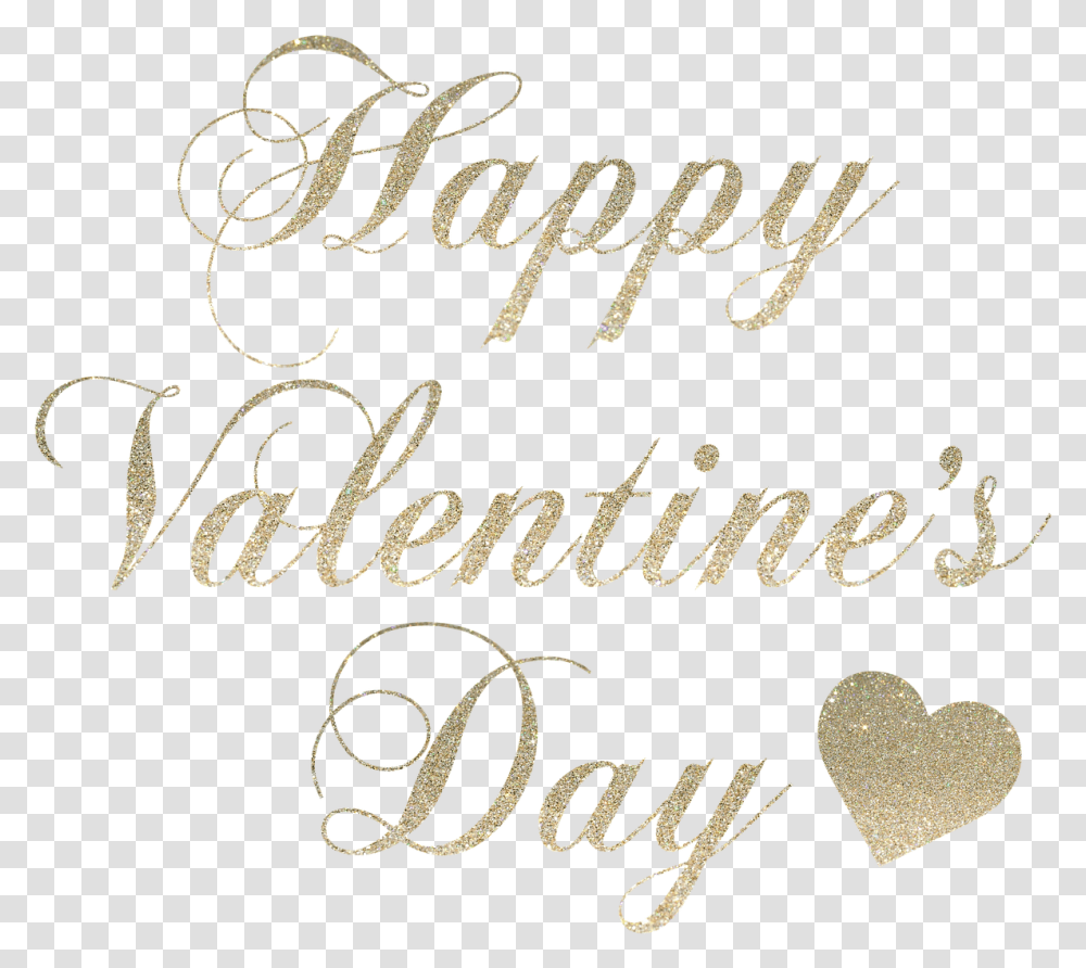 Gold Happy Valentines Day, Calligraphy, Handwriting, Alphabet Transparent Png