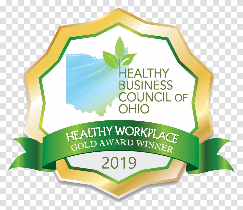 Gold Healthy Business Council Of Ohio 2018, Plant, Text, First Aid, Food Transparent Png