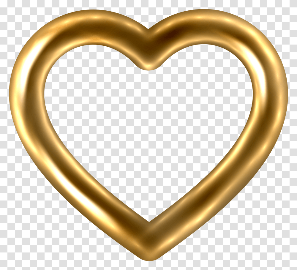 Gold Heart Clip Art Image Dlpngcom Golden Heart Transparent Png