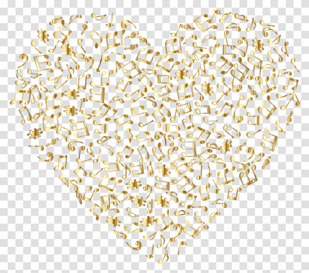 Gold Heart Clip Arts For Web Clip Arts Free Gold Music Notes, Text, Chandelier, Lamp, Rug Transparent Png