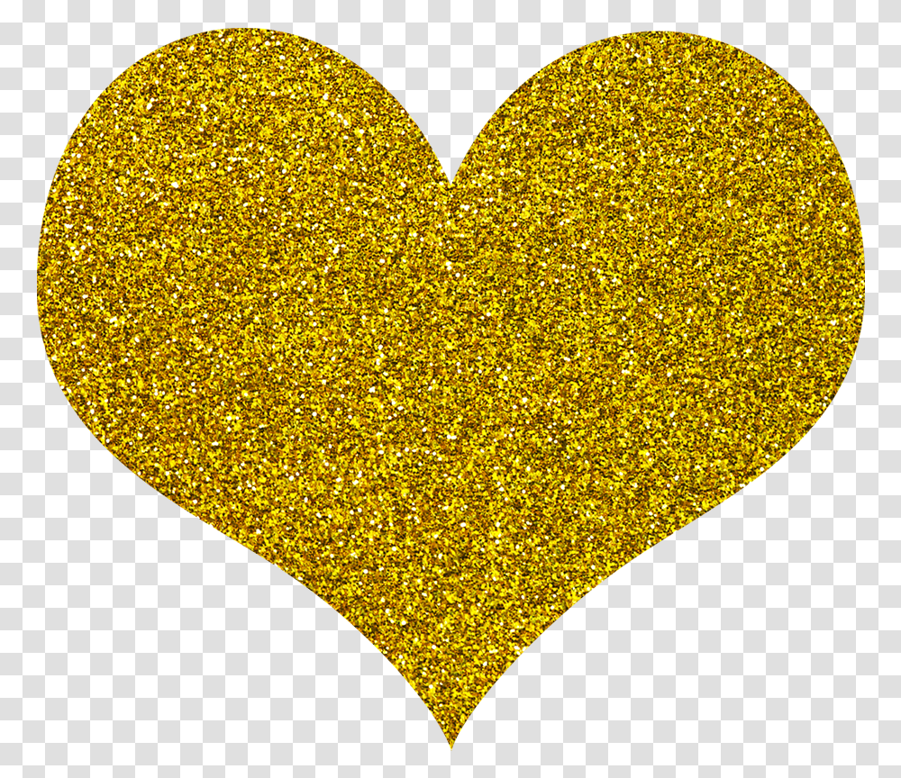 Gold Heart Gold Glitter Heart, Light, Rug Transparent Png