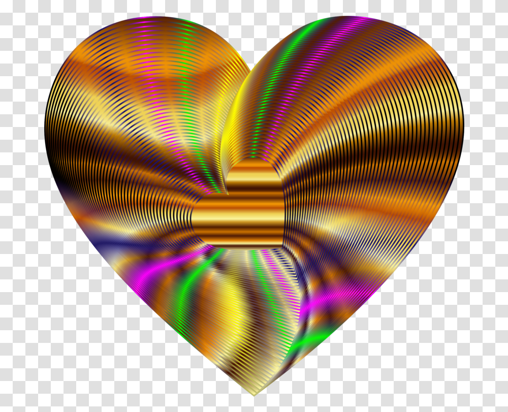 Gold Heart Rainbow Circle Drawing Portable Network Clip Art, Disk, Light, Dvd, Plectrum Transparent Png