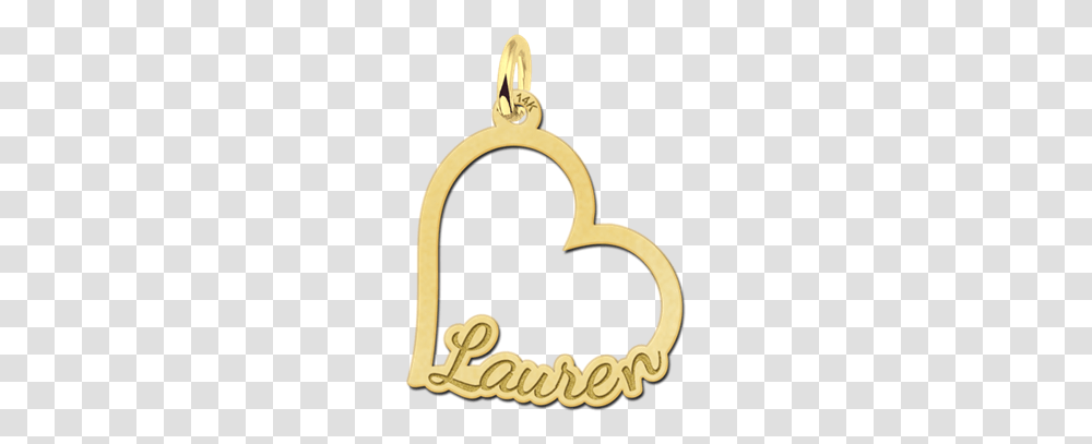 Gold Heart Shaped Name Pendant, Number, Alphabet Transparent Png