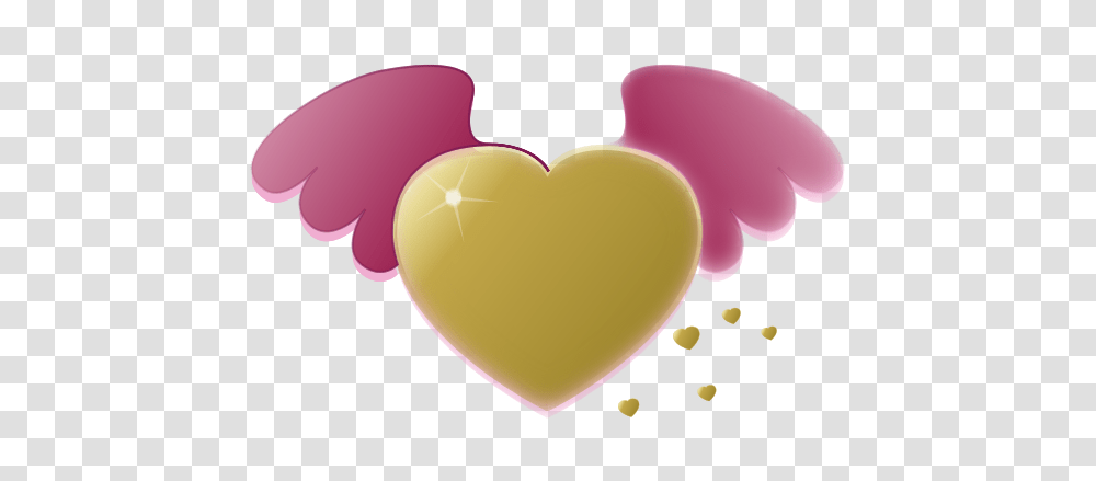 Gold Heart With Pink Wings Clip Arts For Web, Balloon, Cushion, Dating Transparent Png