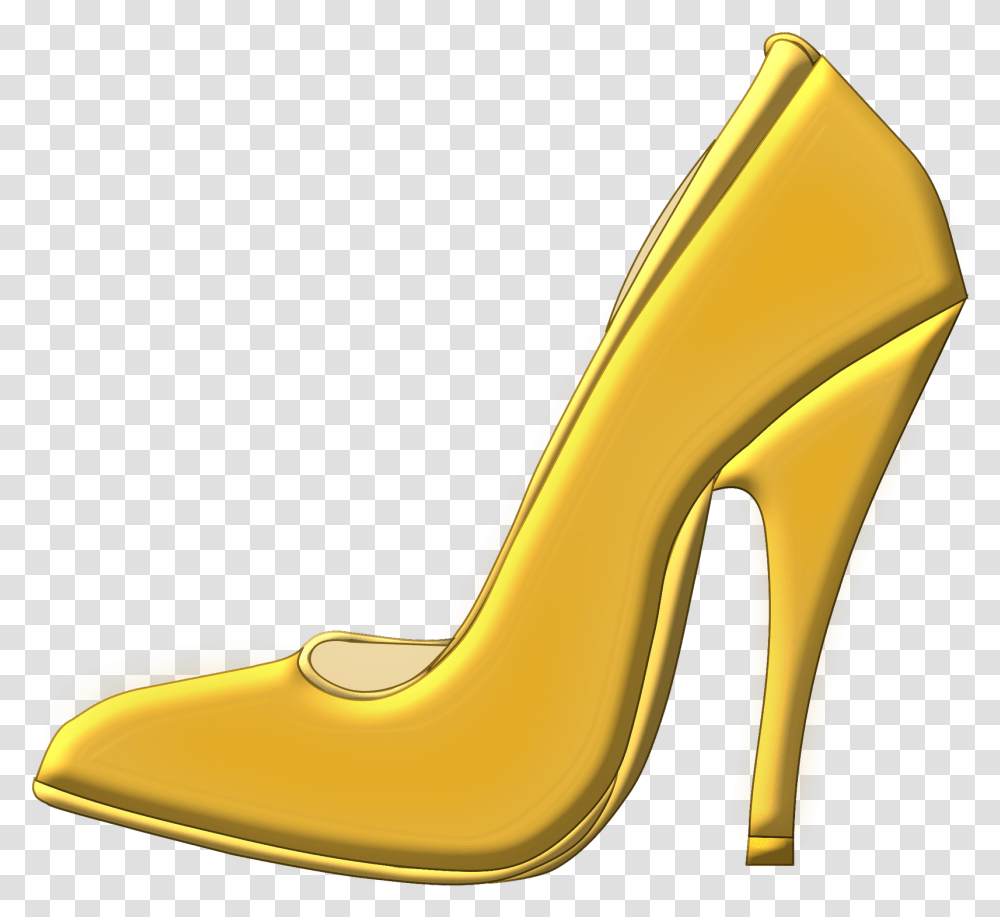 Gold Heels High Heel Clipart Gold, Apparel, Shoe, Footwear Transparent Png