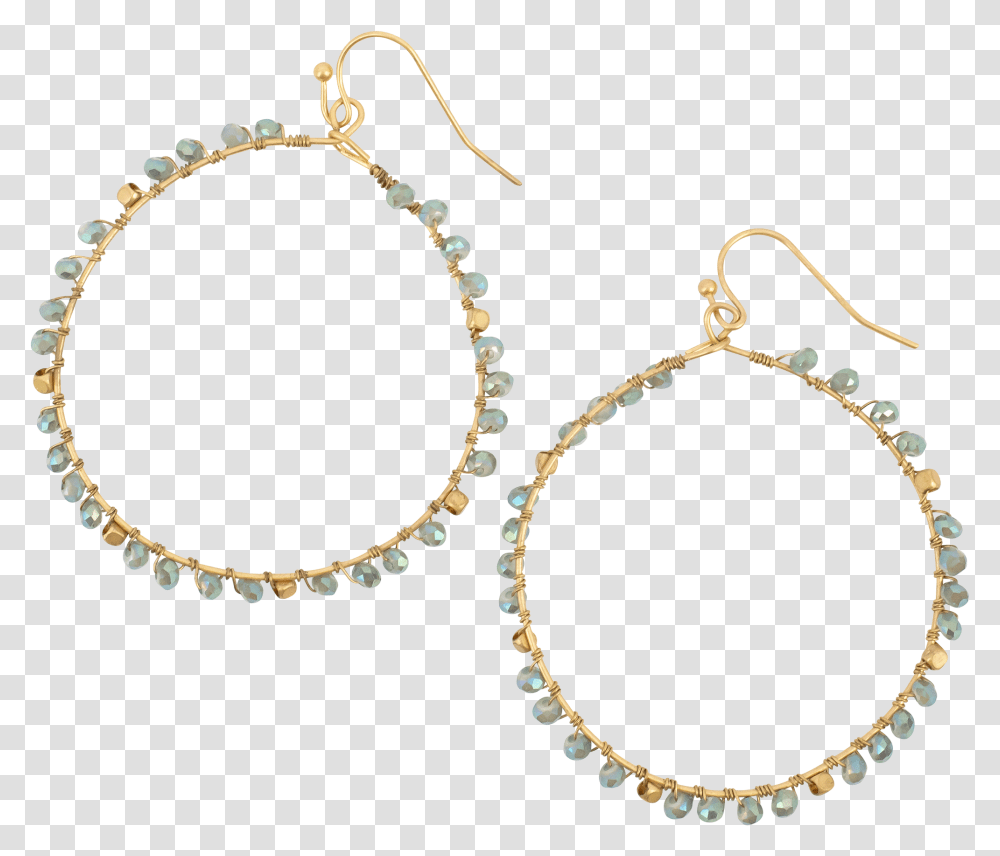 Gold Hoop With Aqua Beads All Around It Pendant, Accessories, Accessory, Jewelry, Earring Transparent Png