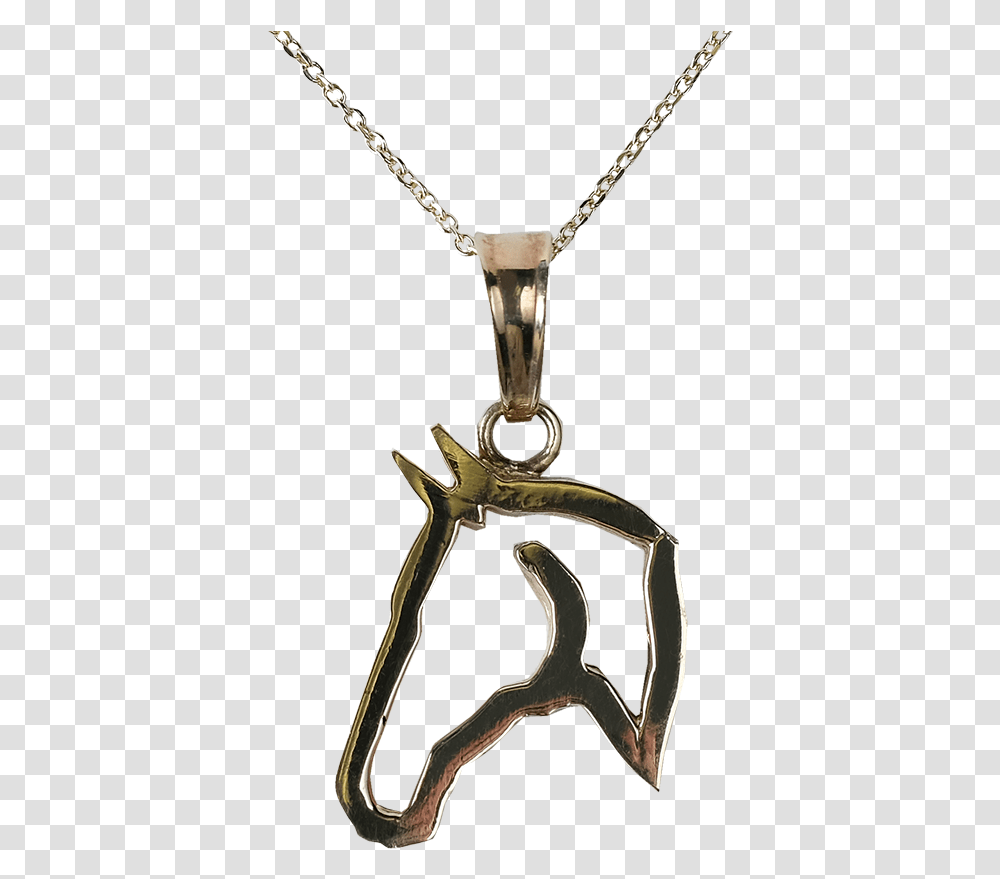 Gold Horsehead Silhouette Pendant Locket, Blade, Weapon, Weaponry, Necklace Transparent Png