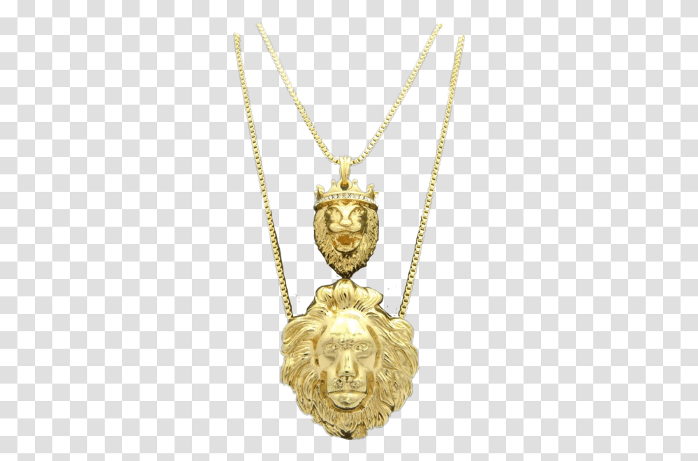 Gold Huge Lion Chain Official Psds Locket, Pendant, Necklace, Jewelry, Accessories Transparent Png
