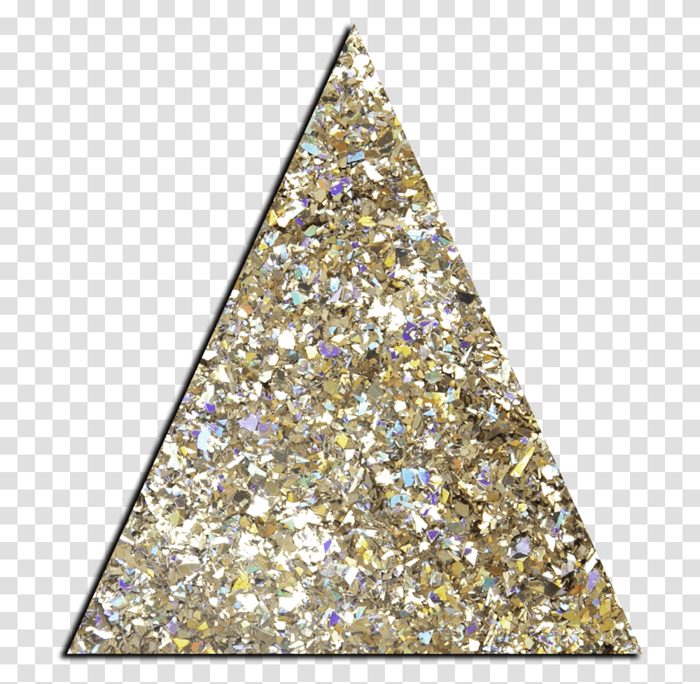 Gold Icicles Loose Glitter Dazzle Rocks Triangle, Tree, Plant, Ornament, Dress Transparent Png