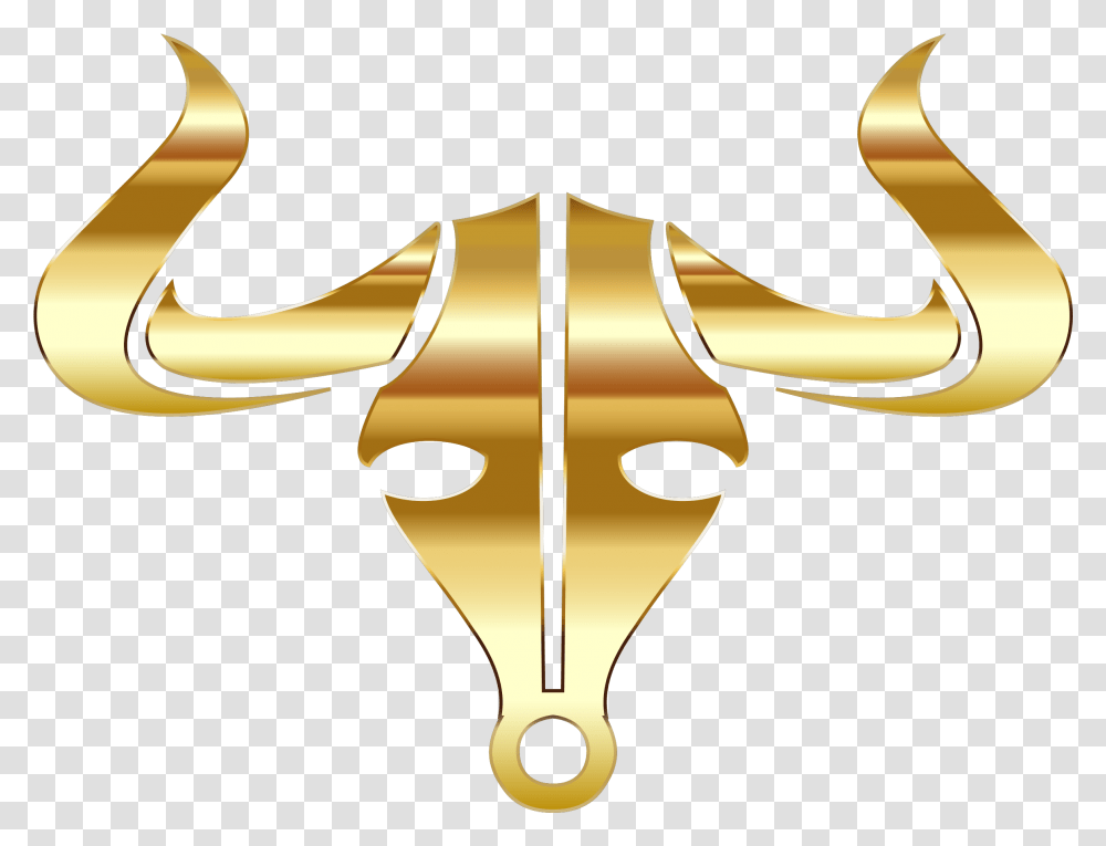 Gold Icon Shofar Horn With Oil Bull Golden Silhouette, Axe, Tool, Mask, Bronze Transparent Png