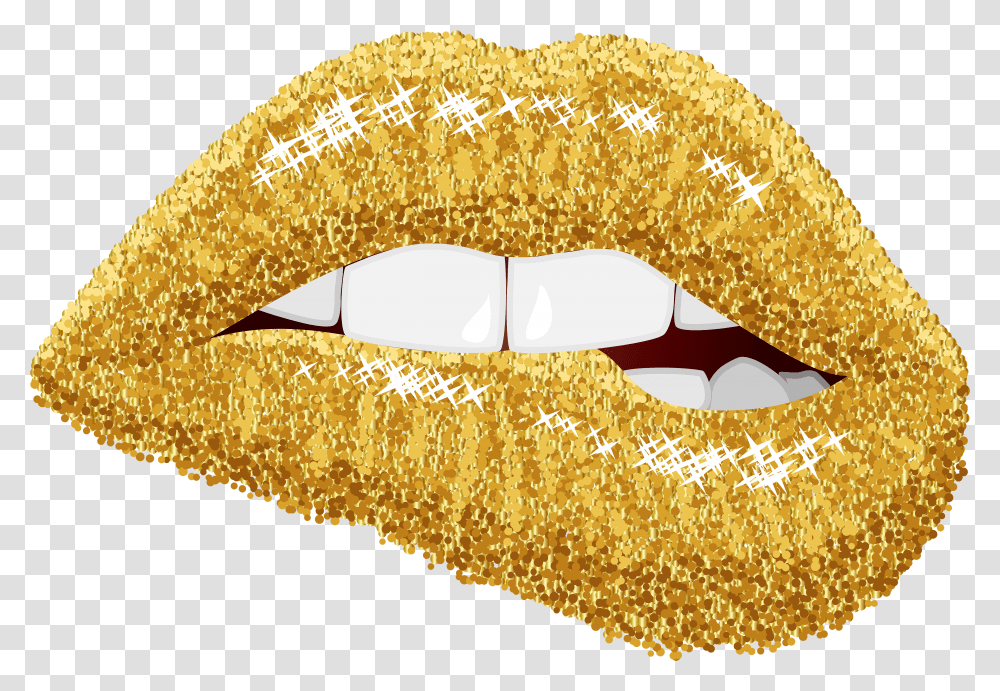 Gold Image Gold Lips Transparent Png