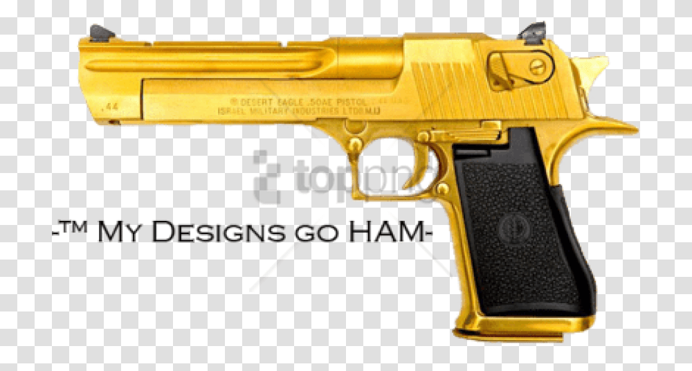 Gold Image With Baby Desert Eagle, Gun, Weapon, Weaponry, Handgun Transparent Png