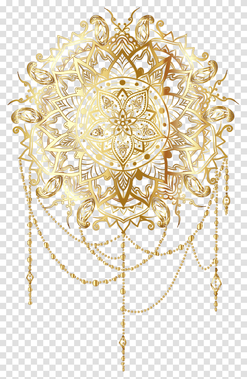 Gold Intricate Floral No Background Gold Mandala, Floral Design, Pattern Transparent Png